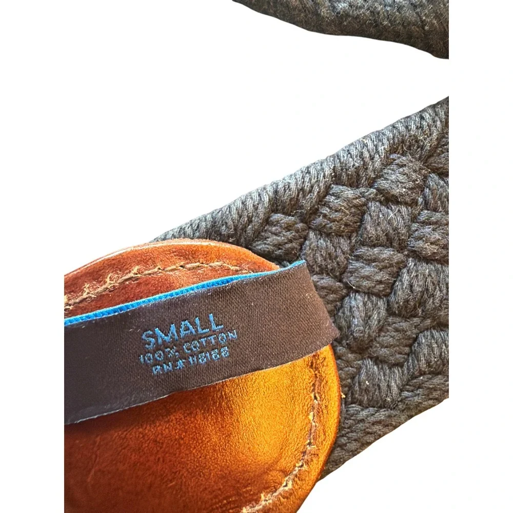 Martin + Osa Belt Navy Blue Woven Cotton Leather O-Ring Small Braided Nautical